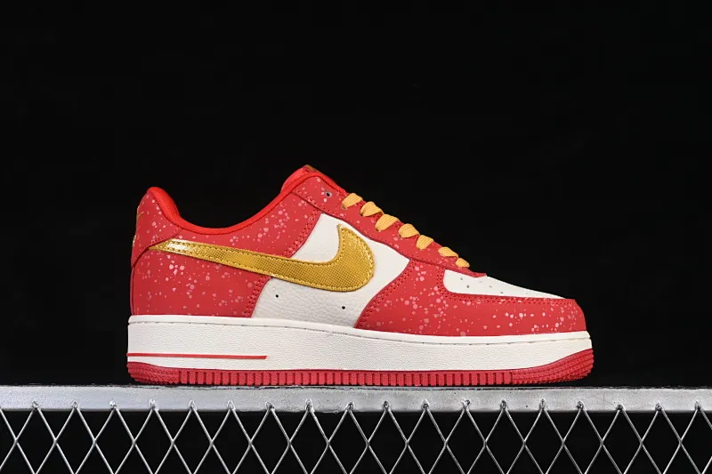 All Categories Nk Air Force 1 Air Force Series Nk Air Force 1 Low Air Force Low Nike Air Force 1'07 Low Limited Edition for the Year of the Horse White, Red and Gold Splashed Ink Air Force 1 Low-top Casual Sneakers DF0188-131